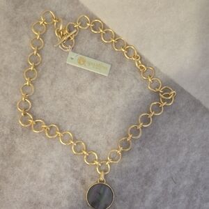 Gold Chain Necklace with Pendant by